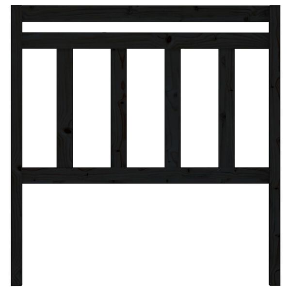 vidaXL Bed Headboard Black 106x4x100 cm Solid Wood Pine