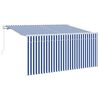 vidaXL Retractable Awning Blue and White 300 x 200 cm