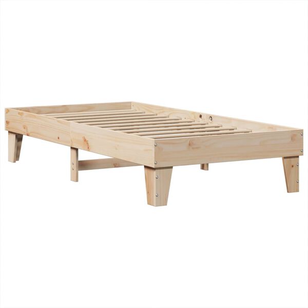 vidaXL Bed Frame without Mattress 75x190 cm Small Single Solid Wood Pine