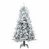 vidaXL Artificial Hinged Christmas Tree Snow Flocked White 120 cm