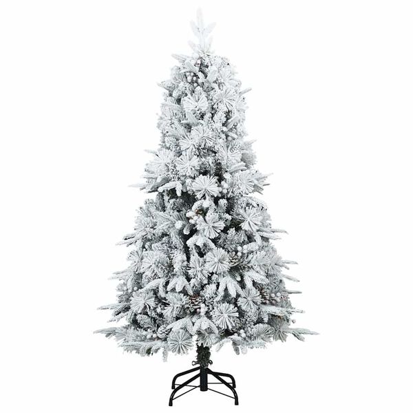 vidaXL Artificial Hinged Christmas Tree Snow Flocked White 120 cm