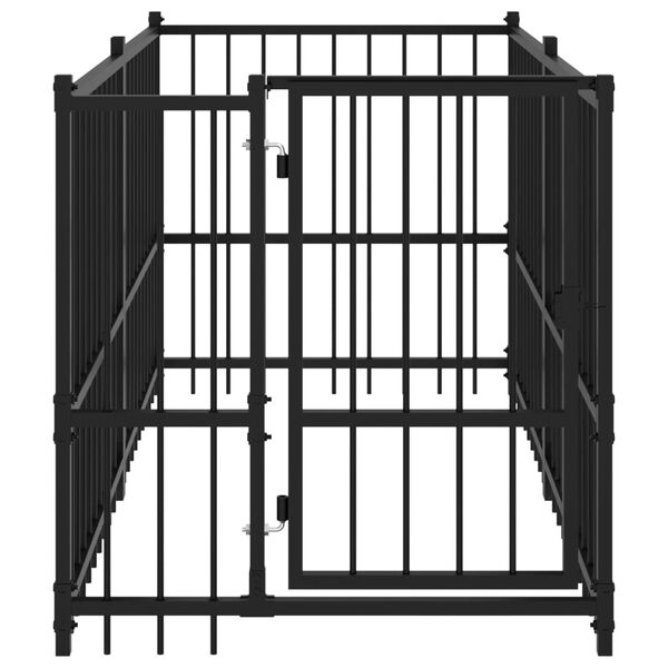 vidaXL Dog Kennel Black 193.5x97x100 cm Steel