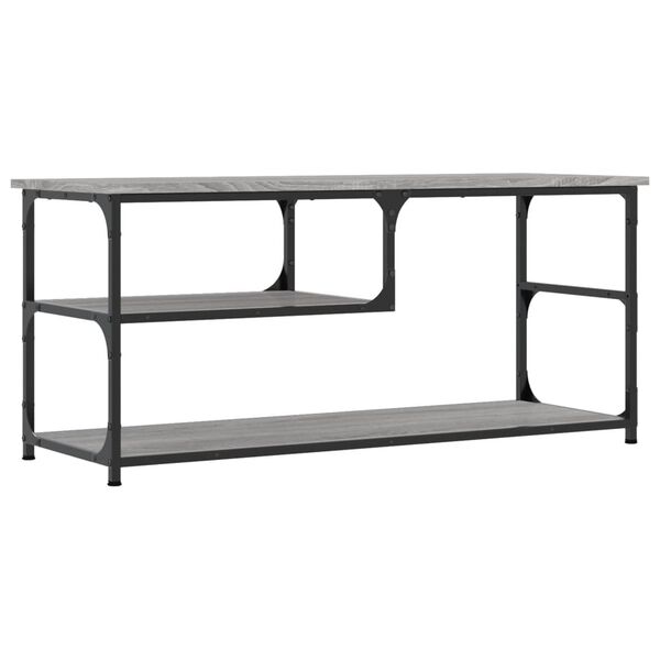 vidaXL TV Cabinet Grey Sonoma 103x38x46.5 cm Engineered Wood and Steel