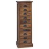vidaXL Chest of Drawers Natural 35 x 30 x 110 cm Solid Teak Wood
