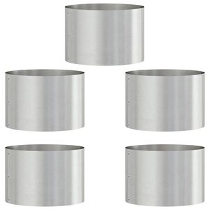 vidaXL Planter Ring 5 pcs Silver 30 x 30 x 20 cm Stainless Steel