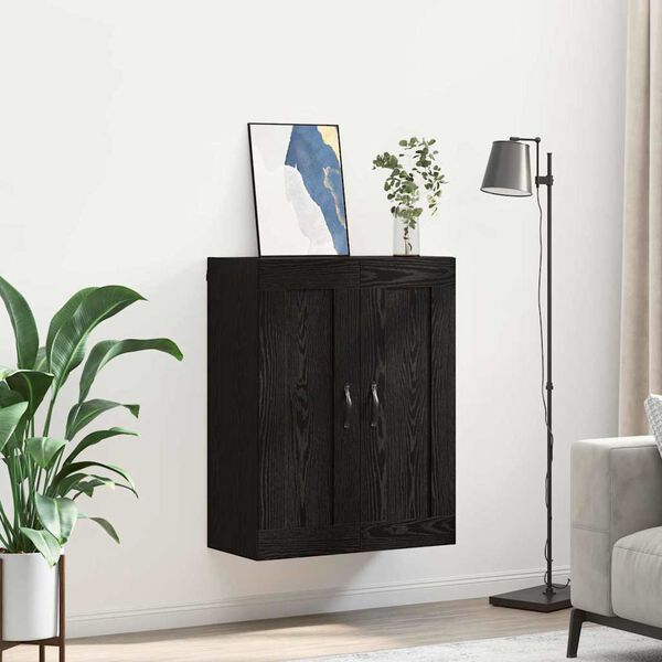 vidaXL Wall Mounted Cabinet Black Oak 69.5 x 34 x 90 cm