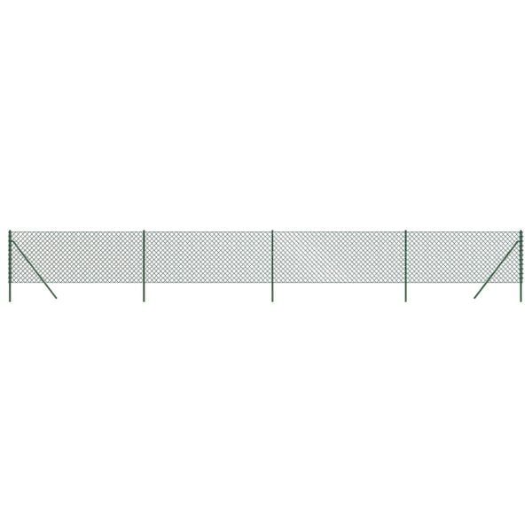 vidaXL Chain Link Fence Green 1x10 m