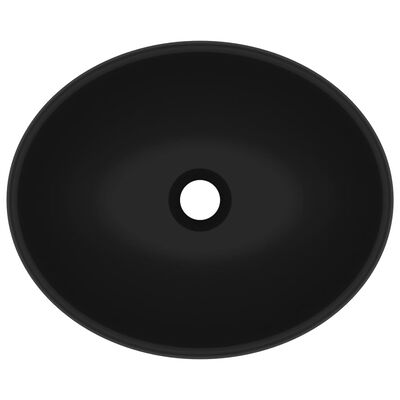 vidaXL Luxury Basin Oval-shaped Matt Black 40x33 cm Ceramic