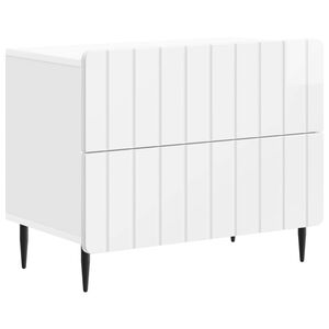 vidaXL Bedside Cabinet High Gloss White 62 x 34.5 x 49.5 cm