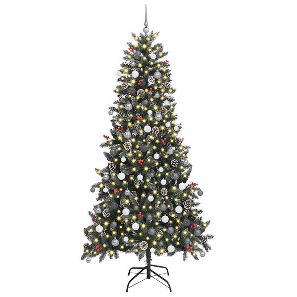 vidaXL Artificial Christmas Tree with 300 LEDs with Stand Green 240 cm