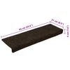 vidaXL Stair Mats Self-adhesive 30 pcs 65x21x4 cm Dark Brown Rectangular Edge