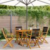 vidaXL 5 Piece Garden Dining Set Black Polypropylene and Solid Wood