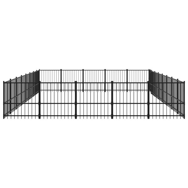 vidaXL Outdoor Dog Kennel Steel 37.64 m&sup2;