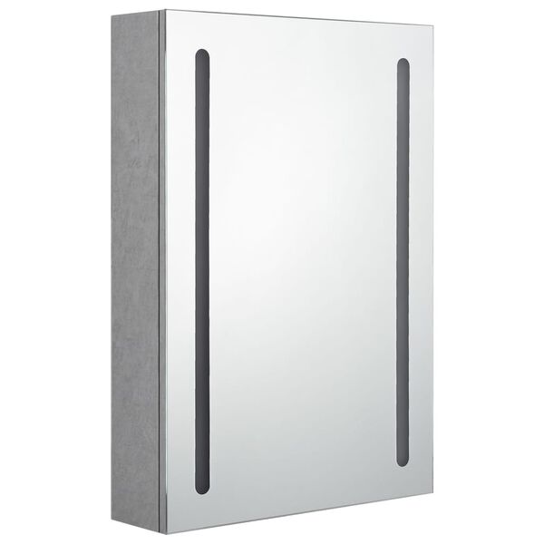 vidaXL LED Bathroom Mirror Cabinet Concrete Grey 50x13x70 cm