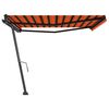 vidaXL Freestanding Manual Retractable Awning 450x350 cm Orange/Brown
