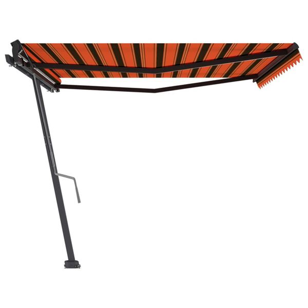 vidaXL Freestanding Manual Retractable Awning 450x350 cm Orange/Brown