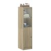 vidaXL Highboard with Glass Door Sonoma Oak 35x37x142 cm