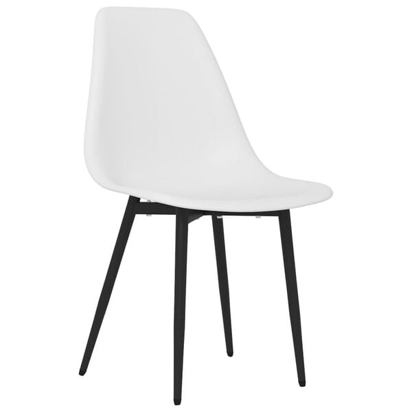 vidaXL Dining Chairs 4 pcs White PP