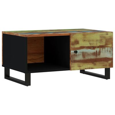 vidaXL Coffee Table 80x50x40 cm Solid Wood Reclaimed&Engineered Wood