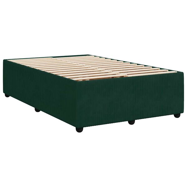 vidaXL Bed Frame without Mattress Dark Green 120x200 cm Velvet