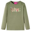 vidaXL Kids' T-shirt with Long Sleeves Khaki 104