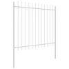 vidaXL Garden Fence White 3.4 x 1.5 m Powder-coated steel