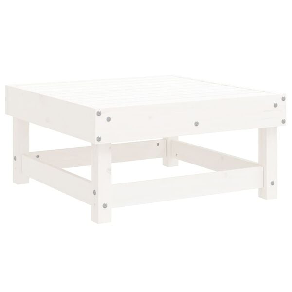 vidaXL Garden Footstool White Solid Wood Pine