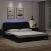 vidaXL Bed Frame with LED without Mattress "Hvar" Black 180x200 cm