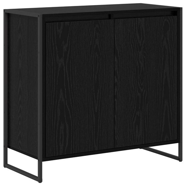 vidaXL Side Cabinet Black Oak 79 x 36 x 75 cm Engineered Wood