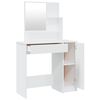 vidaXL Dressing Table Set High Gloss White 86.5x35x136 cm