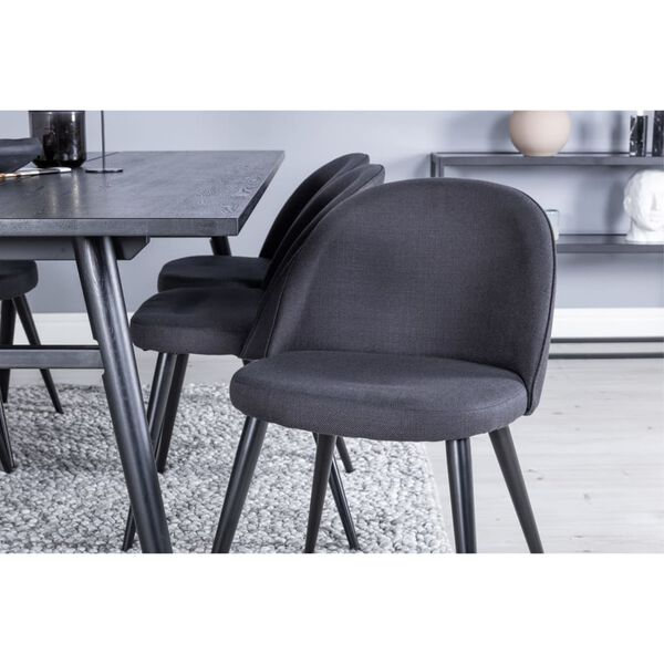 Venture Home Dining Chairs 2 pcs Velvet Polyester Black
