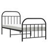 vidaXL Metal Bed Frame without Mattress with Footboard Black 90x190cm