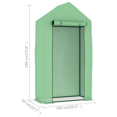vidaXL Greenhouse with Steel Frame 0.5 m? 1x0.5x1.9 m