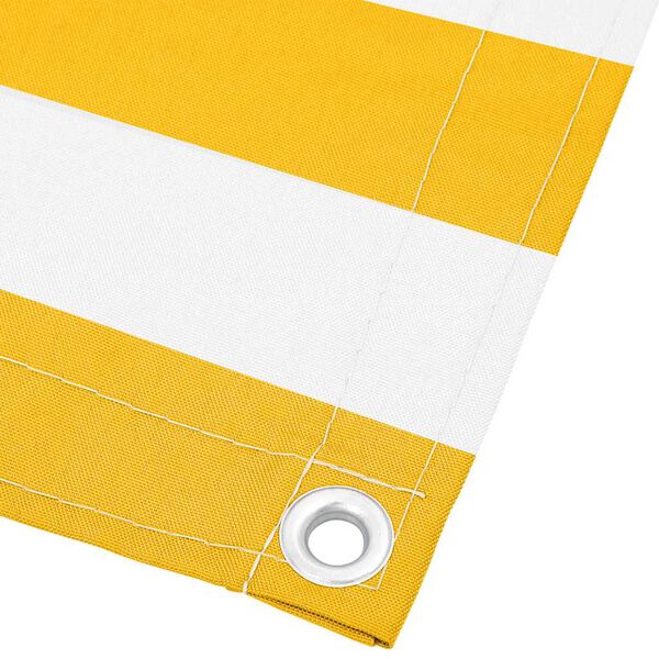 vidaXL Balcony Screen Yellow and White Stripe 75x700 cm