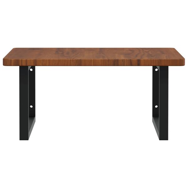 vidaXL Basin Shelf Wall Mounted Steel and Solid Wood Oak