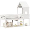 vidaXL High Sleeper Bed without Mattress White 80x200 cm Solid Wood Pine