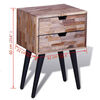vidaXL Nightstand with 2 Drawers Reclaimed Teak Wood
