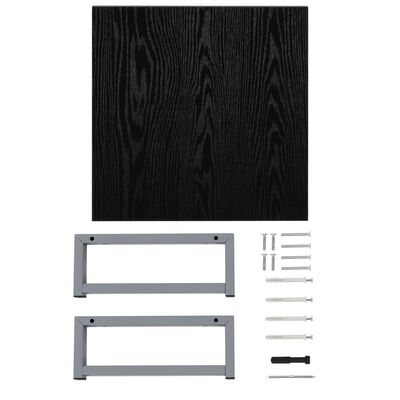 vidaXL Bathroom Wall Shelf for Basin Black 40x40x16.3 cm