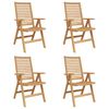 vidaXL Garden Chair 4 pcs Brown 52 x 64.5 x 108 cm Solid teak wood