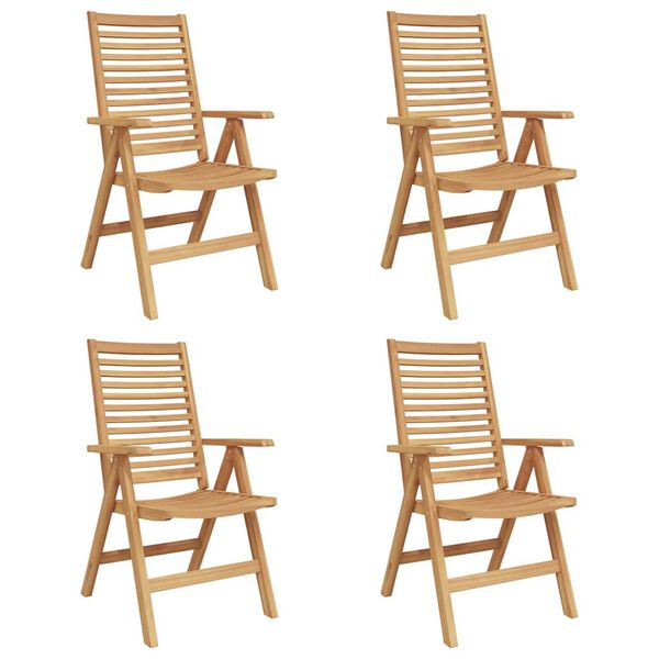 vidaXL Garden Chair 4 pcs Brown 52 x 64.5 x 108 cm Solid teak wood