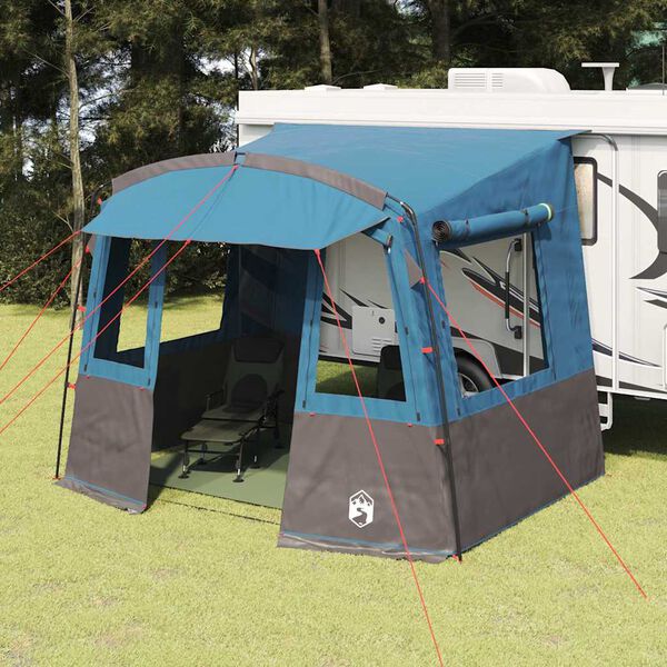 vidaXL Tailgate Tent for Caravan Rectangular Blue 352 x 250 x 240 cm