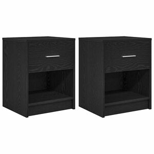 vidaXL Bedside Cabinets 2 pcs with Drawer Black 40x34x50 cm
