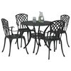 vidaXL Garden Dining Set 5 pcs Black Aluminium