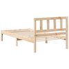 vidaXL Bed Frame with Headboard Brown 75 x 190 cm Solid Pine Wood