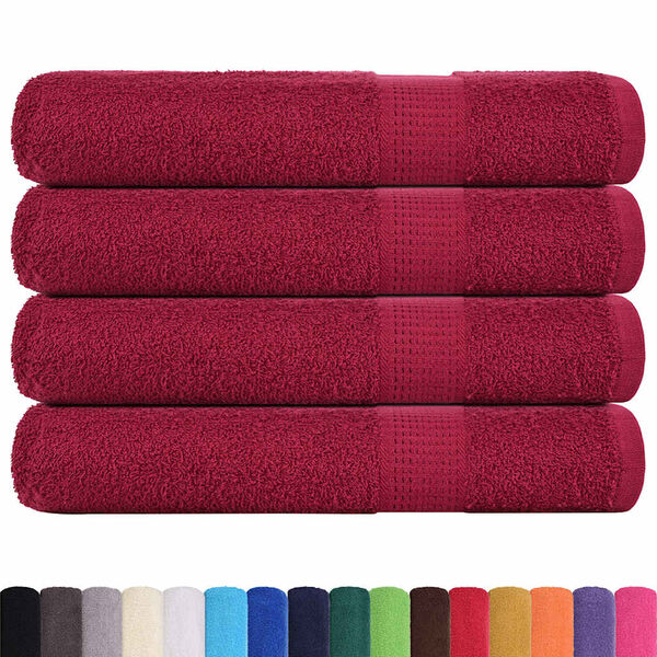 vidaXL Towels "FROGN" 4 pcs Bordeaux 100x200 cm 360 gsm