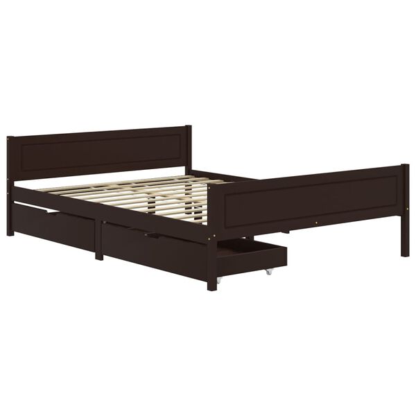 vidaXL Bed Frame without Mattress Dark Brown 160x200 cm Solid Wood