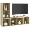 vidaXL TV Cabinets 2 pcs Sonoma Oak 107x35x37 cm Engineered Wood