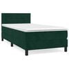 vidaXL Box Spring Bed with Mattress Dark Green 90x190 cm Velvet