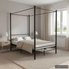 vidaXL Bed Frame with Canopy without Mattress Black 140x200 cm Metal
