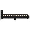 vidaXL Bed Frame with LED Black Oak 120 x 190 cm Engineered Wood
